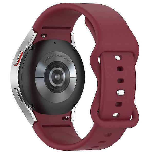 Til Samsung Galaxy Watch 4/Watch 4 Classic Watch Band 20mm Rem med Butterfly Spænde Wine red, Wine Red G Samsung Galaxy Watch4