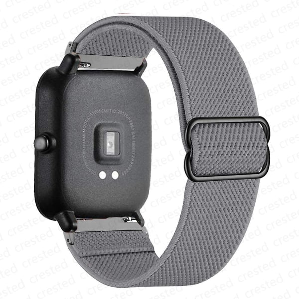 20 mm/22 mm bånd til Amazfit Gts 4//2/2e/3/gts2 Mini/gtr 4/3/pro/gtr2/47 mm/stratos Nylon elastisk urarmbånd Amazfit bipstrop 20mm Cool gray