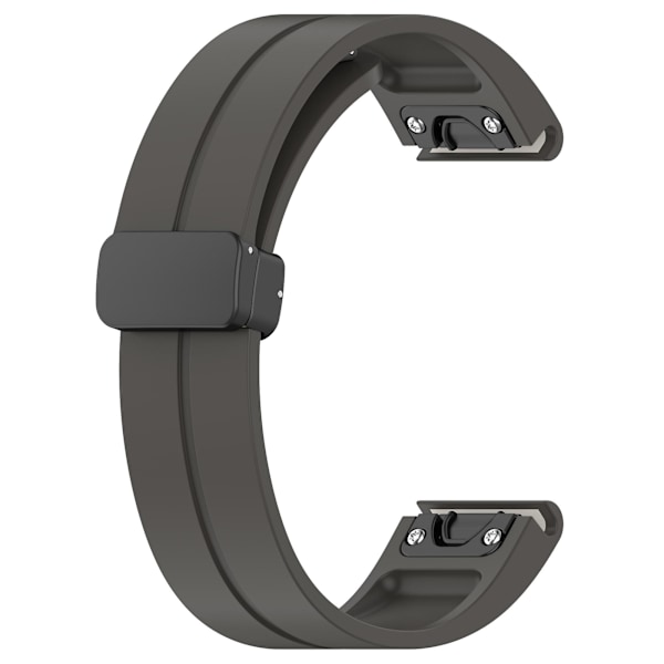 20 mm:n magneettinen silikoniranneke Samsung Galaxy Watch 6/6 Classic/5/4/huawei Watch Gt 3 42 mm:lle, rannekkeen musta solki Dark Grey