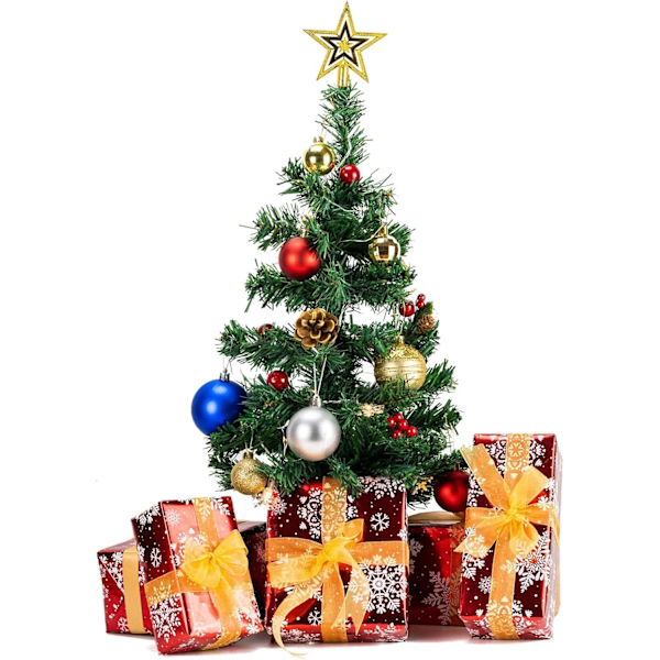 Flerfärgad Mini Glitterboll Miniatyr Rustika Julgransprydnader 24-pack