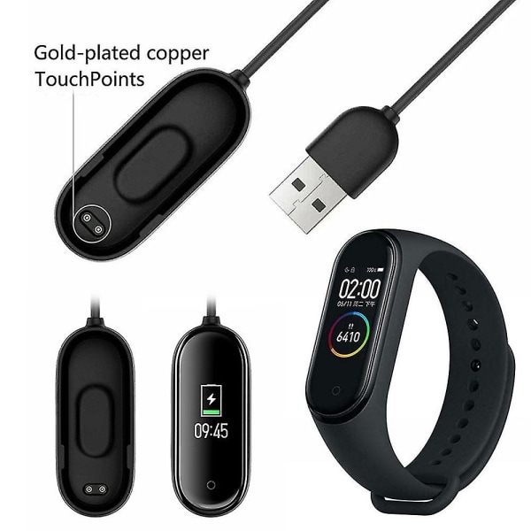 Usb-lader for Xiaomi Mi Band 4 Kabel Data Dock For Miband 4 Lader Usb Adapter Trådladekabel Bærbar hurtiglading 100cm