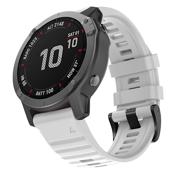 KLB-AWGJ-001 Til Garmin Fenix 7 / 7 Pro 22mm Urrem, Konkavt Punkt Silikone Rem White