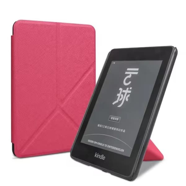 Fodral - För 7 tums Kindle Paperwhite 12:e generationen 2024, deformerbart vikbart fäste (fuchsia)