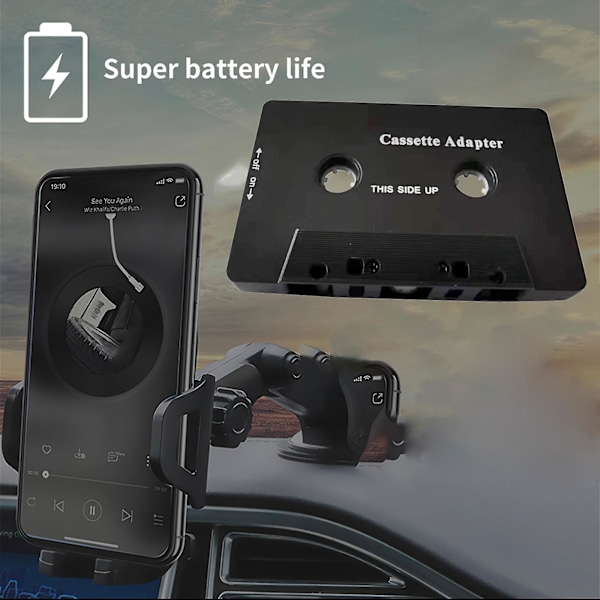 Konvertera bilens svarstelefonkassettadapter USB-laddning Bluetooth-kompatibel E0002