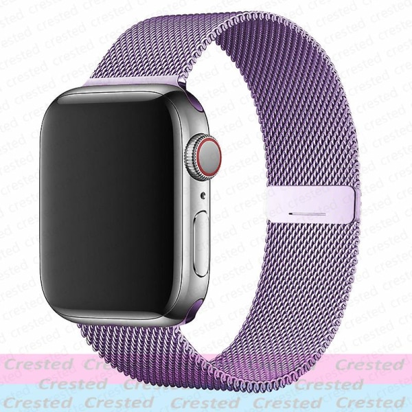 Milanese løkkestropp For Apple Watch Ultra Band 44mm 40mm 45mm 41mm 49mm 42mm 38mm 44 Mm Correa-armbånd Iwatch Series 3 6 Se 7 8 38mm 40mm 41mm lavender