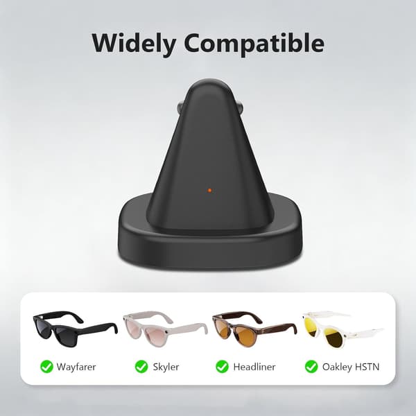 Opladerdock til Ray-Ban Meta Oakley Meta Smart Glasses, ingen briller (kompatibel)