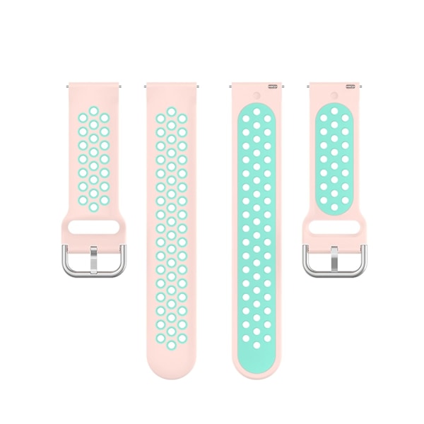 Dubbelfärgat metallspänne justerbart silikonklockarmband 22 mm för Huawei Watch 3/Watch 3 Pro Light pink L