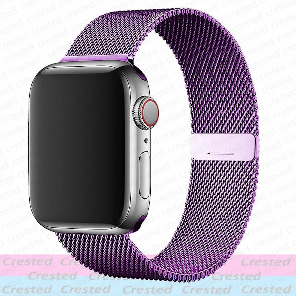Milanese Loop Strap Til Apple Watch Ultra Band 44mm 40mm 45mm 41mm 49mm 42mm 38mm 44 Mm Correa Armbånd Iwatch Series 3 6 Se 7 8 42mm 44mm 45mm 49mm purple