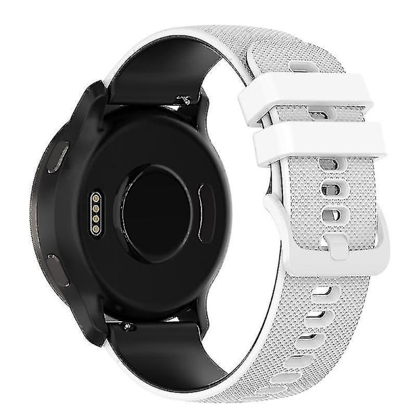 Klockarmband för Garmin Vivoactive 4/Garmin Forerunner 255 klockarmband rutnät textur ersättningsklocka White Black A Garmin Forerunner 255