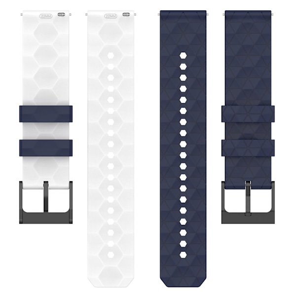 Urrem til Huami Amazfit GTR 4 46mm, Fodboldmønster Dual-farvet 22mm Silikone Urrem Midnight Blue  White