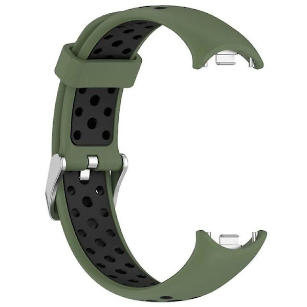 Dobbelt farve justerbar håndledsrem silikone urrem til Xiaomi Smart Band 8 Army Green Black