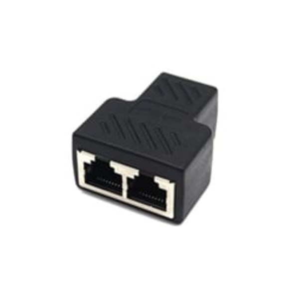 Rj45 Splitter Adapter 1 til 2 Dobbel Hunn Port Cat 5/Cat 6 Lan Ethernet Socket Splitter Adapter Svart