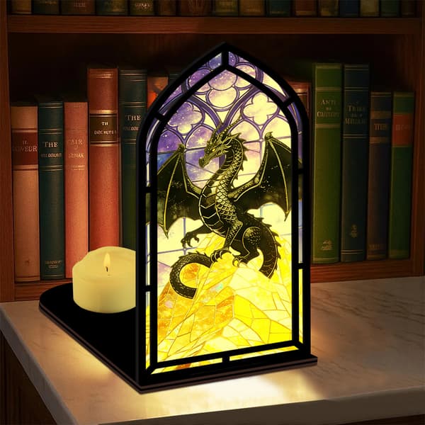 Fantasy bokkrok for bokelskere, med stearinlyslampe Black Dragon