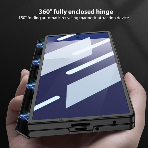 Etui til Samsung Z Fold 7, med støtteben / fingerstropp Black