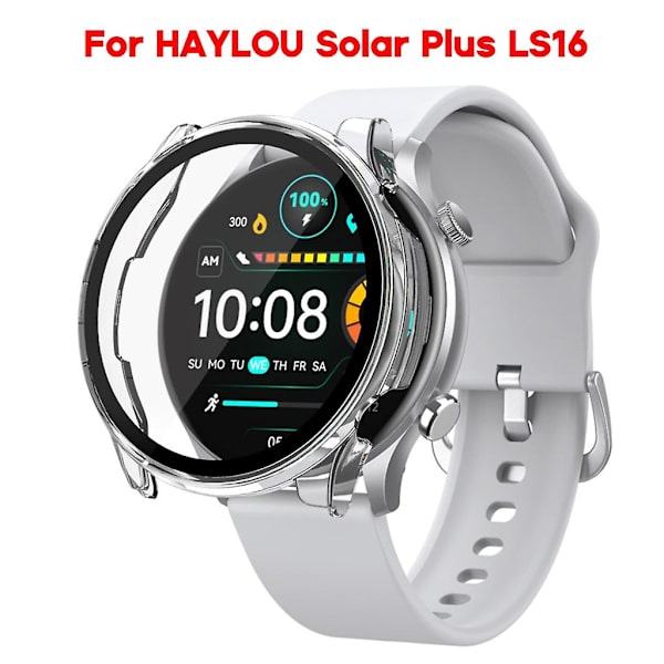 Tempered-Film Full Case Protector för Solar Plus LS16 stötsäkert stötfångarhus White