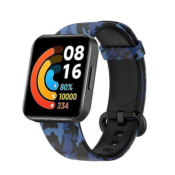 For Xiaomi Redmi Watch 2/Horloge 2 Ranneke 21.6mm Pikakiinnityksellä Rannekoru Soljella 5.5-8 Blue, Camo Blue F Xiaomi Redmi Watch 2