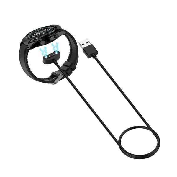 För Ticwatch Pro 3 Usb-laddare Cradle Smartwatch Power Adapter Dock Stand Svart