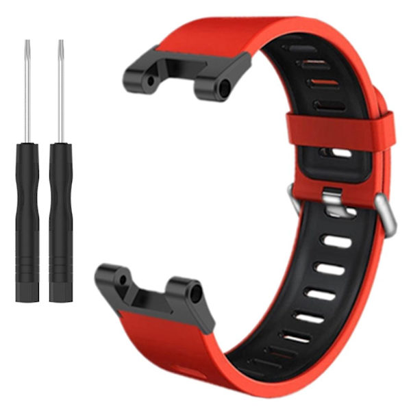Silikone urremme i to farver - udskiftningsrem til Huami Amazfit T-rex / T-rex Pro Red Black