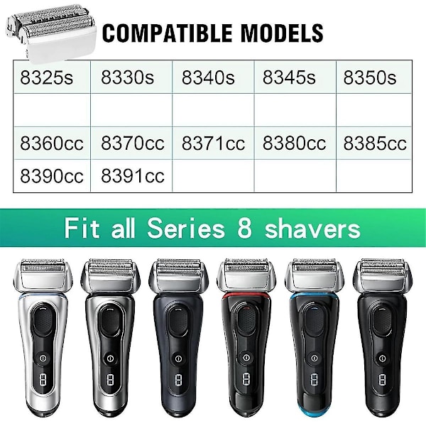 Series 8 83M sähköparranajopään vaihto S8 sähköteriin malli 8370Cc,8340S 2 kpl