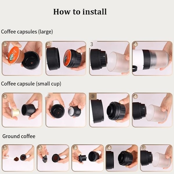 Bærbar kaffemaskin, 3-i-1 kapselkaffemaskin, selvoppvarming/kaldbrygg (grønn)