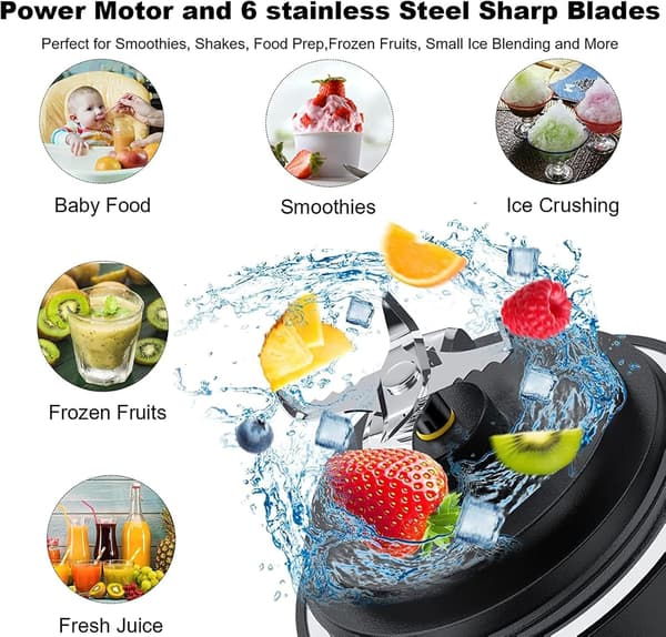 Juicer 16 Oz, med 6-blads (svart)