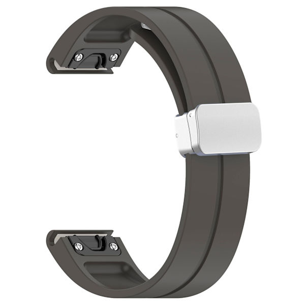 Silikoninen 26 mm taittuva hopeasolki ranneke Garmin Fenix 7x/7x Solar/tactix 7 Pro -kellolle Grey
