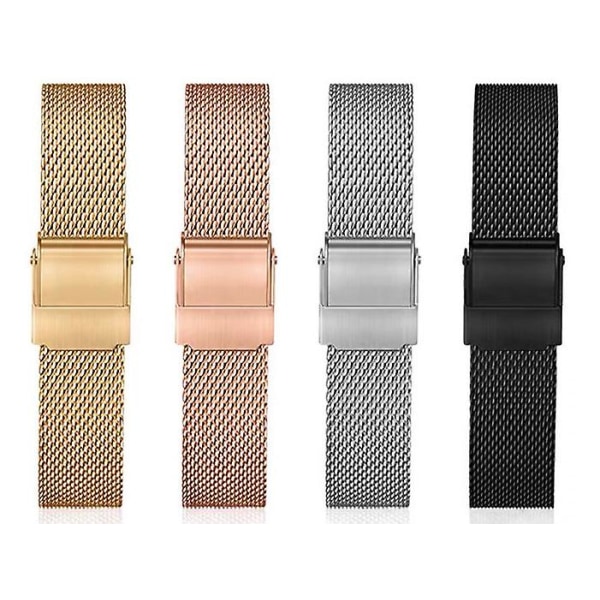 Ruostumattomasta teräksestä valmistettu mesh watch miesten naisille, pikairrotettavat mesh watch 14mm / 18mm Golden 14mm