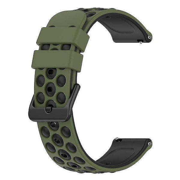 Samsungille, Huaweille, Huamille, Garminille, Polar-kellolle 22 mm:n ranneke, jossa useita pyöreitä reikiä Army Green Black H Garmin Forerunner 255