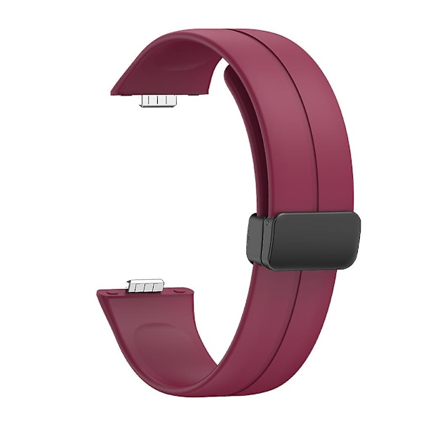 Til Huawei Watch Fit 3 Silikonerem Magnetisk Foldespænde Urrem Wine Red