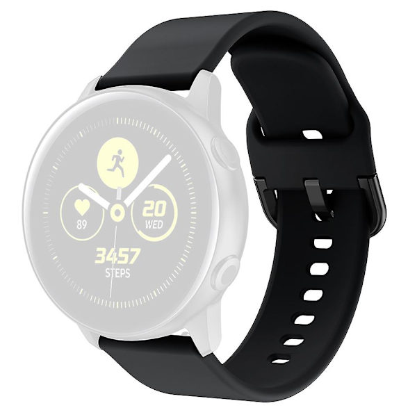 Samsung Galaxy Watch 5 40mm/44mm/Watch 5 Pro 45mm/Watch4 40mm/44mm/Watch4 Classic 42mm:lle neliön muotoinen solki silikoniranneke Black