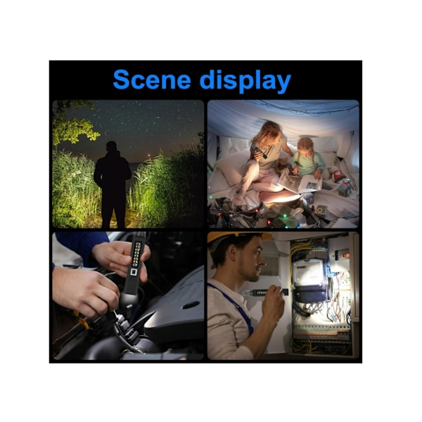 Högintensiv LED-pannlampa med sensor, uppladdningsbar via USB, zoom, vattentät W678 Svart