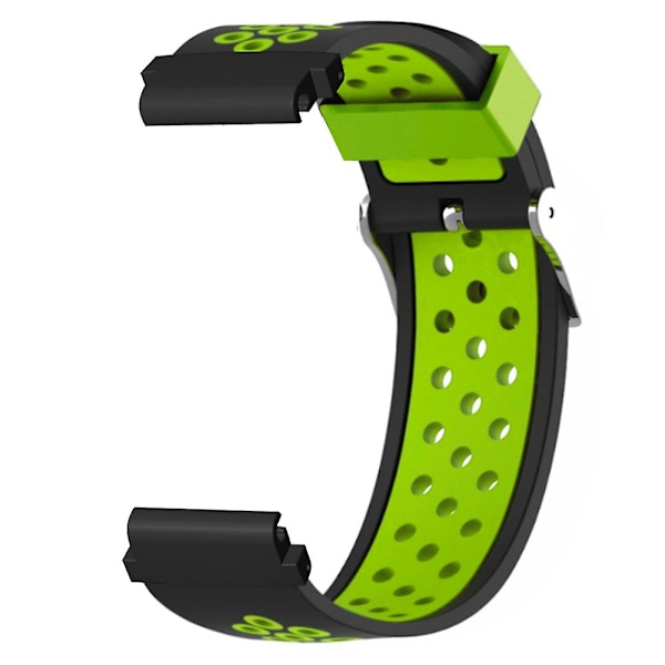 22mm PC-kontakt dobbelt farge silikon klokkebånd for Huami Amazfit Falcon/ Garmin Fenix 7/6/5 Black Green