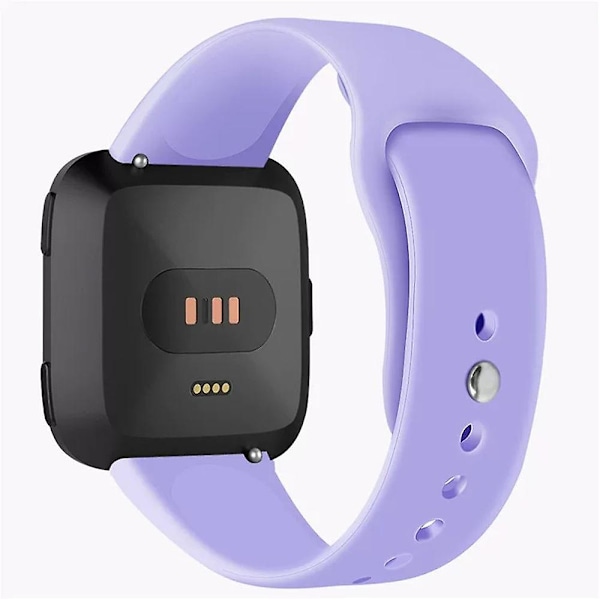 Almindelig rullet silikoneurrem til Fitbit Versa 1/2/Lite udskiftningsrem Light purple H Fitbit Versa