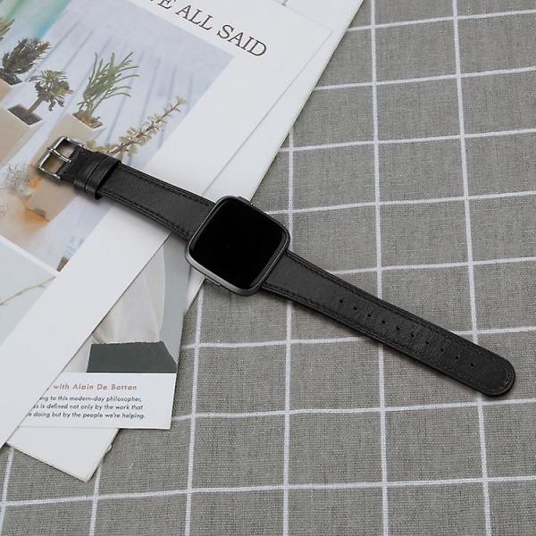 För Fitbit Versa 4 / Sense 2 Round Tail äkta watch VST Black