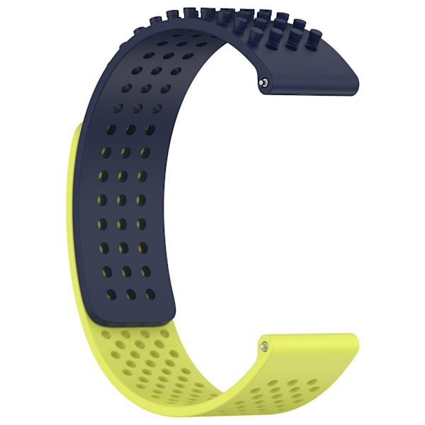 Silikonklockarmband 20 mm Andningsbart klockarmband för Garmin Vivoactive 5/garminactive 5/venu Sq 2 Midnight Blue Lime