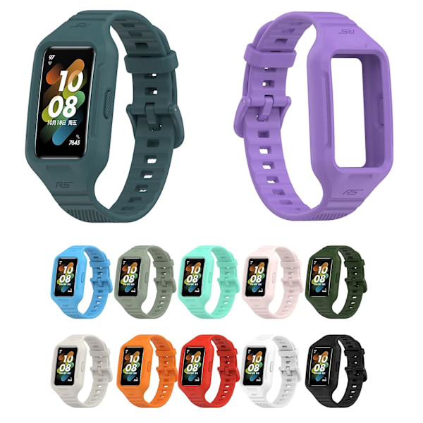 Silikon Integrert Rem for Honor Band 6 Amygreen