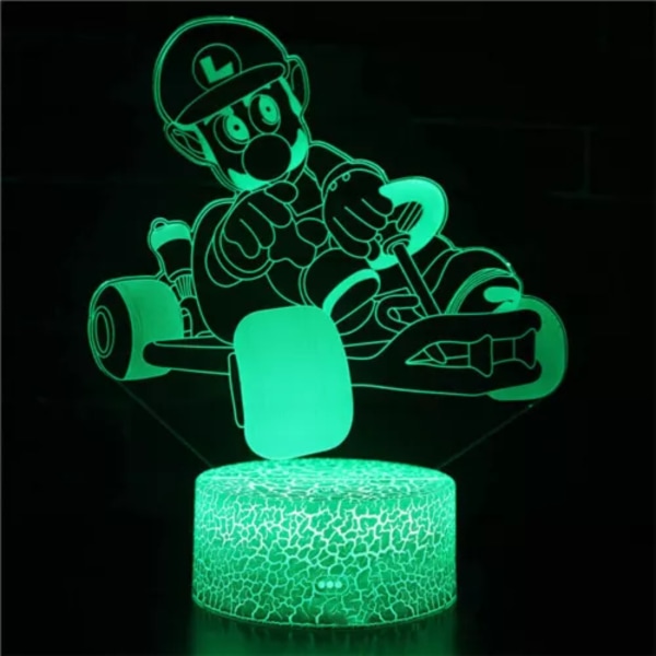 Super Mario Bros 3D LED Natlampe 7 Farver Skiftende Touch Control Skrivebordslampe△↑ D