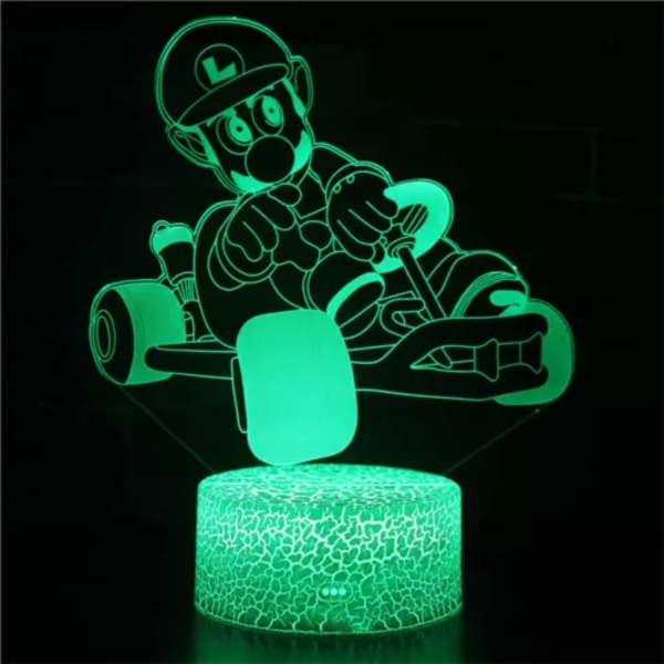 Super Mario Bros 3D LED nattlampa 7 färger växlande touch-kontroll skrivbordslampa△↑ B