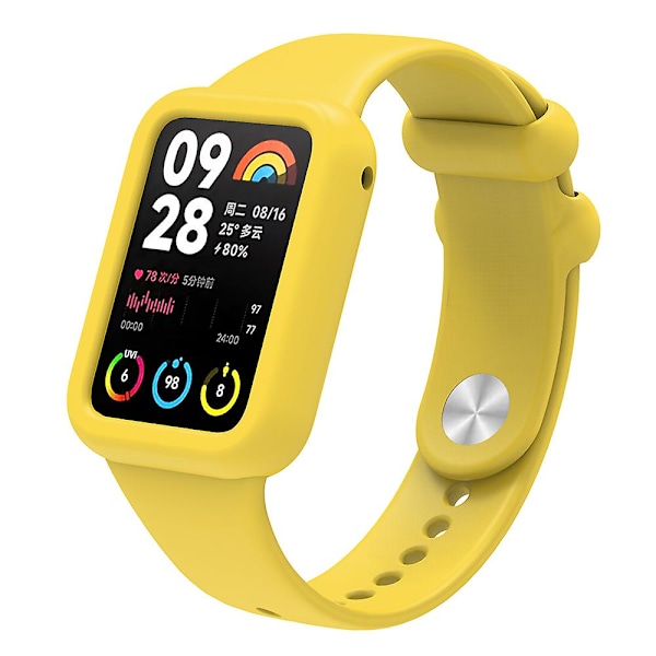 Blødt silikoneetui til Xiaomi Smart Band 8 Pro, stødsikkert smartwatch-rammecover Yellow