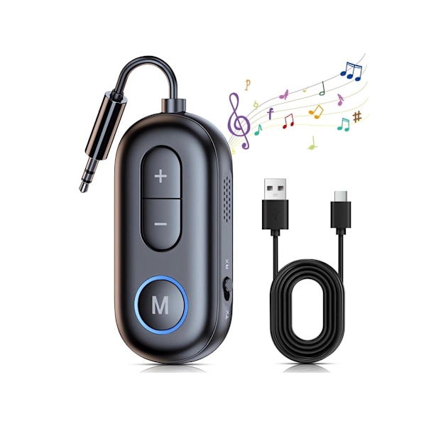 Bluetooth 5.4 Biladapter Aux Modtager Stærkere Dobbelte Mikrofoner & Støjreduktion & Sender Modtager 2 I 1, Modt
