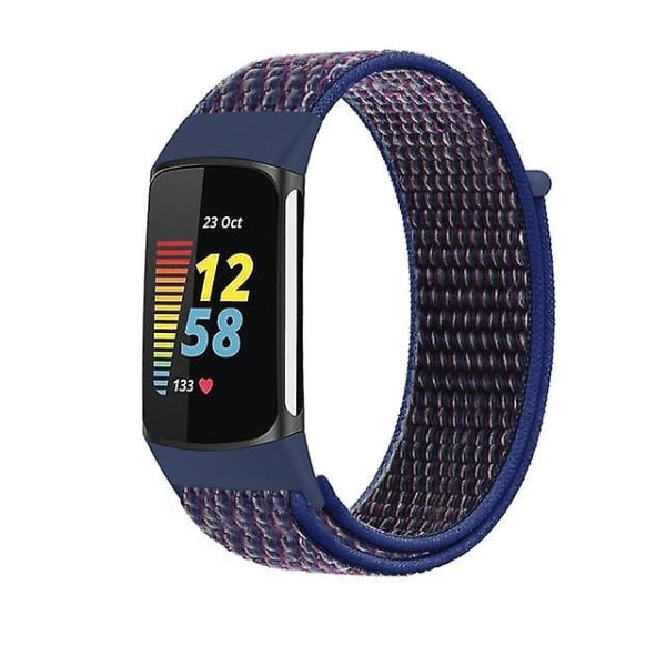 Rem til Fitbit Charge 5 Smart Watch Tilbehør Sports Nylon Loop Armbånd Armbånd Correa Pulsera For Fitbit Charge 5 Band Indigo