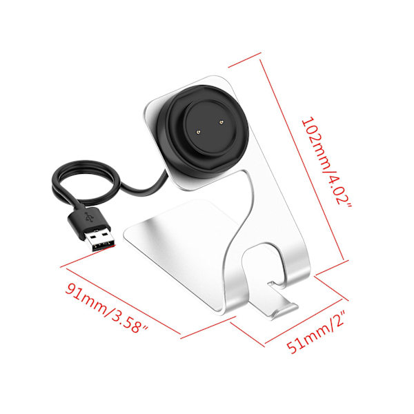 Dataställ USB Laddkabel Bas Magnetisk power Adapter för GTS4 Mini Silver