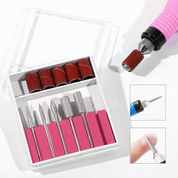 3-pack Nagelslipbitar Diamant Nagelbits Set Nagelfilsbitar Nagelborrtillbehör för elektriska nagelfilar Borrmaskin Polish Naglar