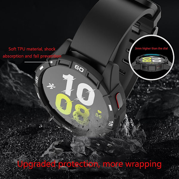 TPU skärmskyddshölje Dammtät Bumper-Shell för Watch 5 44mm Smart-Watch Black