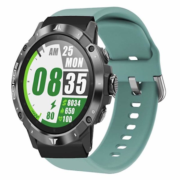 26mm PC-kontakt sportsrem i silikon til Coros Vertix 2 / Garmin Fenix 7x/6x/5x Light Green