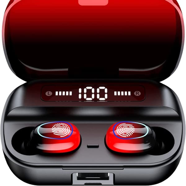 Bluetooth-headset med aktiv støyreduksjon, tws digital display, lagergradienter Gradient Red