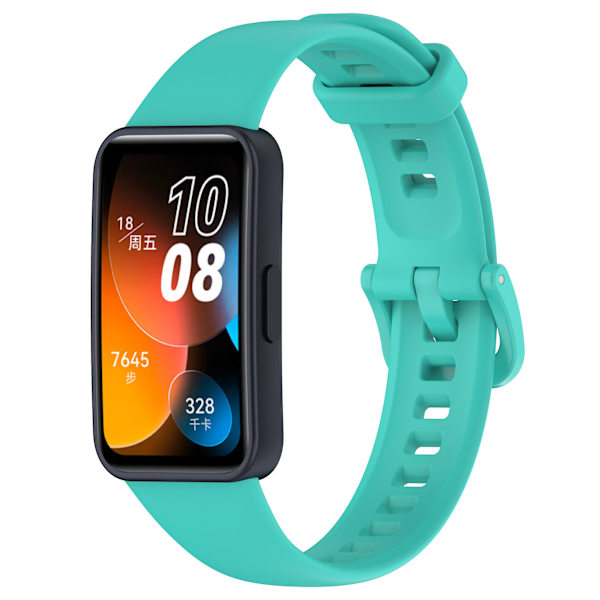 Ersättningsarmband 24mm PU-läder klockarmband för Huawei Band 8 Teal Green