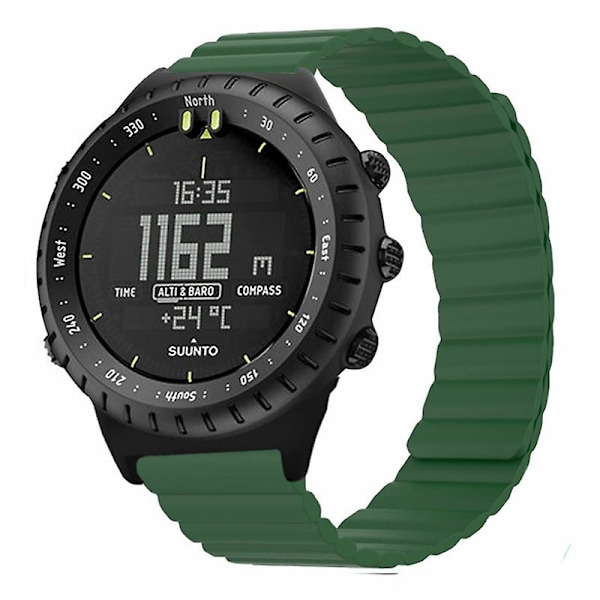 22mm iholle ystävällinen silikoniranneke magneettisella kellonauhalla Suunto Corelle Army Green