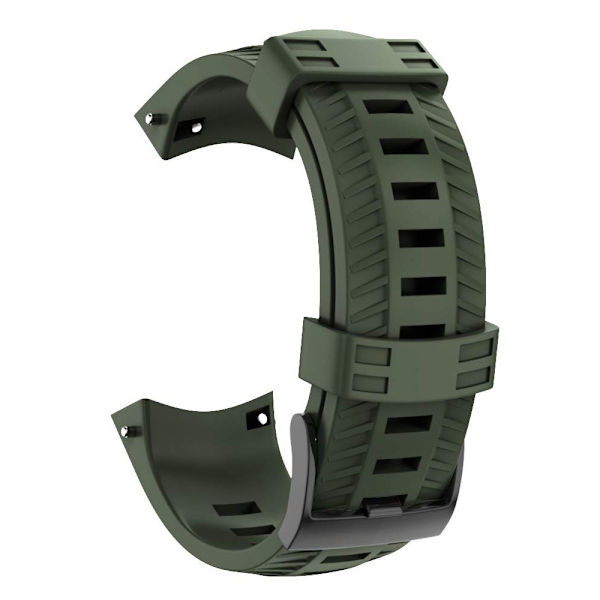 24mm blød silikone rem til Suunto7 9 Baro rem udskiftning armbånd til Suunto D5 Suunto 7 Sport New Smart Watch Army Green [Black Button]