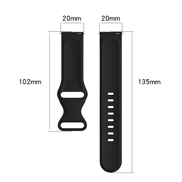 Ensfarget silikonklokkebånd for Amazfit GTS 2E Black